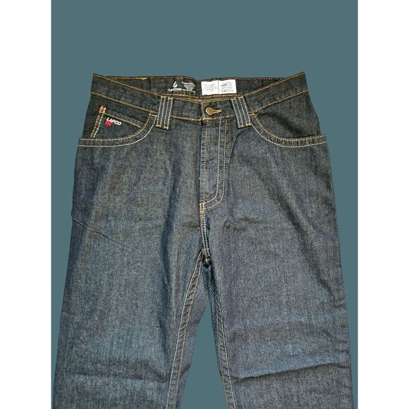 LAPCO FR Modern Design Topstitching Straight Leg Dark Wash Work Jeans Men 34x30 - Picture 3 of 9